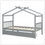 Lit simple en bois avec tiroirs, gris-129747094