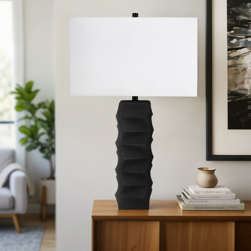 Lampe de table contemporaine de 31 po Brayden Studio®, Black, White