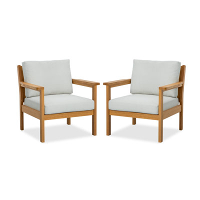 Lanie Eucalyptus Patio Chair With Cushion - Set Of 2 
