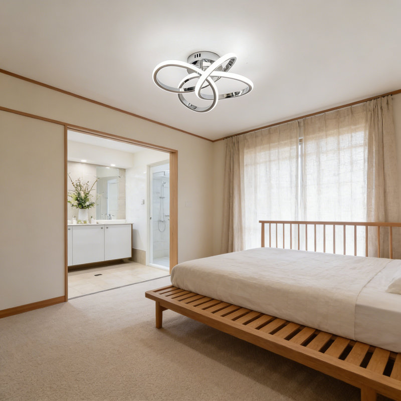 Plafonnier moderne à DEL avec télécommande, lustre à intensité variable avec gradation continue et température de couleur réglable 3000K-6000K pour la chambre à coucher, le salon, le couloir et la salle de bain