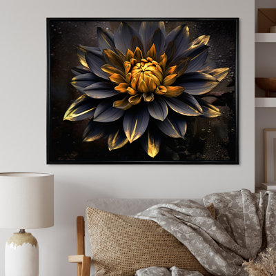 " Black Yellow Dahlia Garden Palette I "