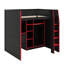Lit mezzanine de jeu complet complet avec bureau, plusieurs supports de rangement et des lits à DEL personnalisables, lit mezzanine de jeu en bois avec armoire de rangement et échelle d'accès-52527002