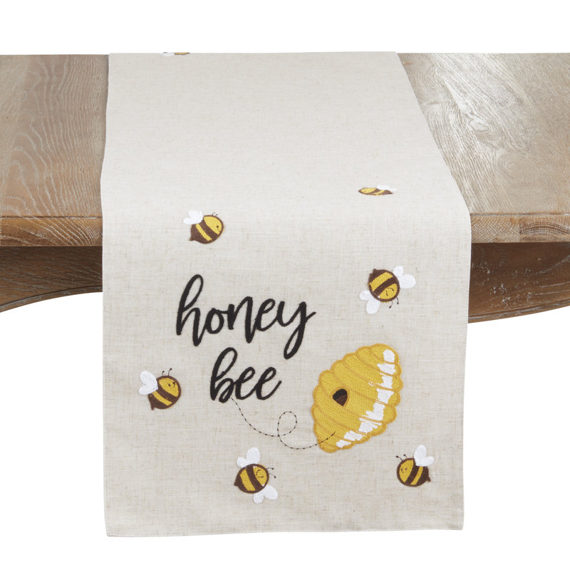 Chemin de table Honey Bee Text Linen