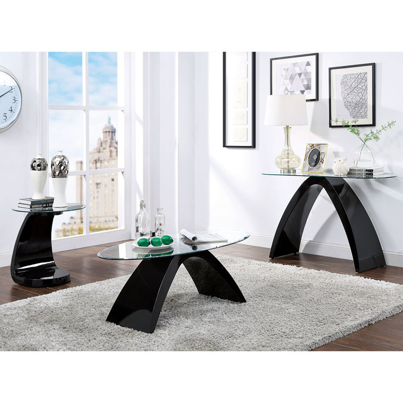 Ensemble de tables basses configurables 3 pièces Manraj, Noir
