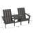 Danese 2-Person Outdoor Adirondack Chair Tête-à-Tête Bench Loveseat Built-In Connecting Table-113257817