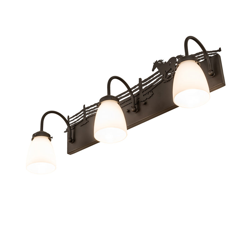 Éclairage pour meuble-lavabo 3 lumières 27 po, H 12 po x l 27 po x P 8 po, Bronze frotté à l'huile