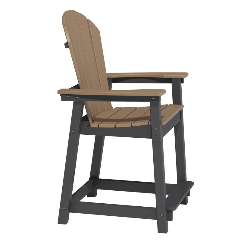 Ensemble de 2 chaises d'extérieur en PEHD Adirondack, Noir / brun