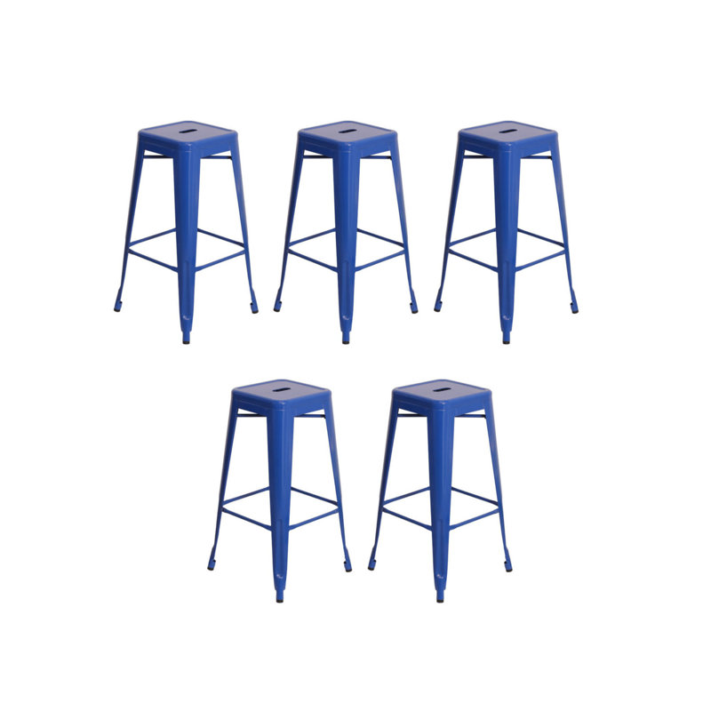 Tabouret de bar en métal Hi Back de Chivari, Bleu