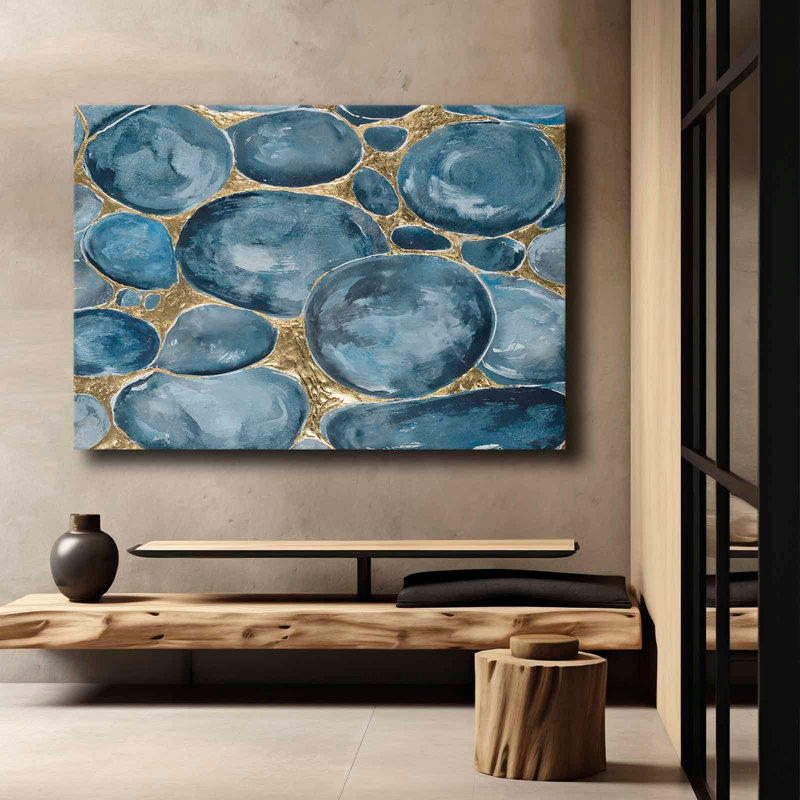Art mural sur toile mosaïque pierre bleue