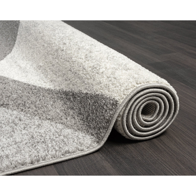 Cedor Geometric Print Area Rug, Grey/Brown/Blue, Rectangular 80 x 140cm