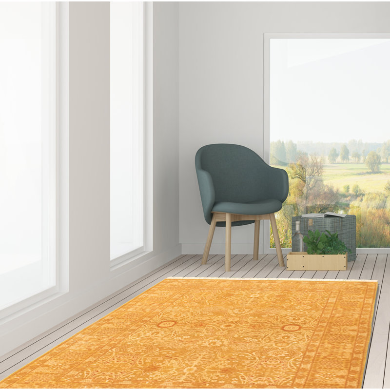 Tapis décoratif en laine noué à la main de conception unique noué à la main new age de style persan 18/20 brun clair 4 pi x 6 pi 2 po