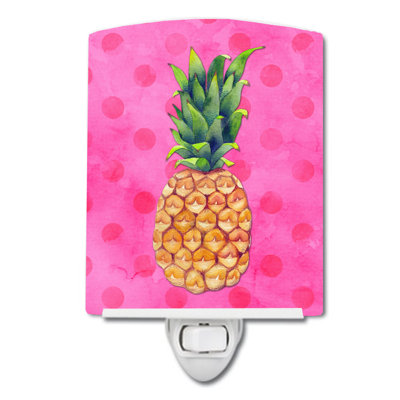 Éclairage de nuit en céramique ananas polkadot