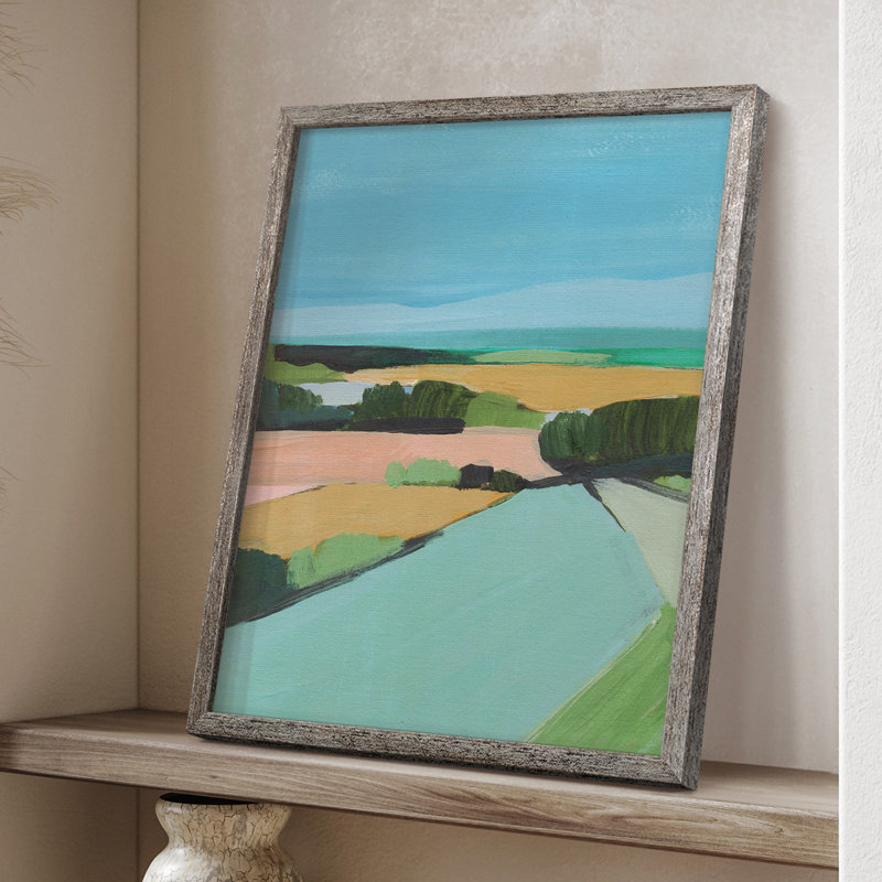 «Bright Colored Countryside II», reproduction encadrée - bois massif, H 30 po x l 24 po