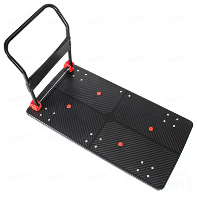 Chariot à plate-forme 25,5 po x 51,5 po, chariot pliable avec roues silencieuses TPR de 6 po à 360 degrés, chariot à poussoir robuste de 1 800 lb, 4 poutres porteuses en acier pour utilisation dans un garage d'entrepôt