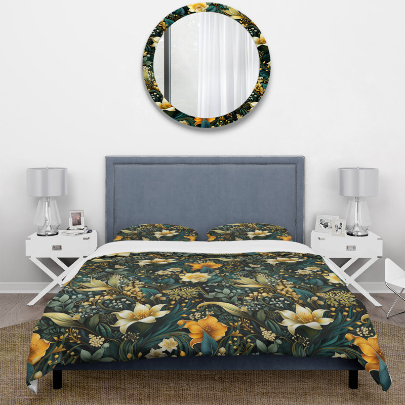 Ensemble de housse de couette à motif cachemire contemporain en polyester microfibre Contemporary Nature