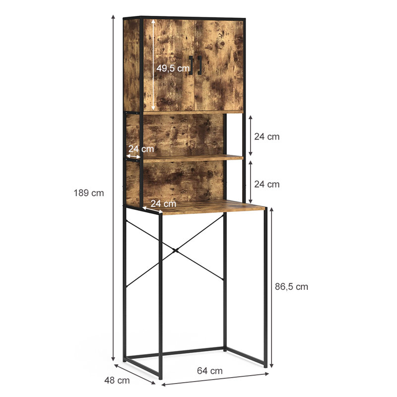 Fyrk 64Cm W x 189Cm H x 48Cm D Free-Standing Bathroom Cabinet