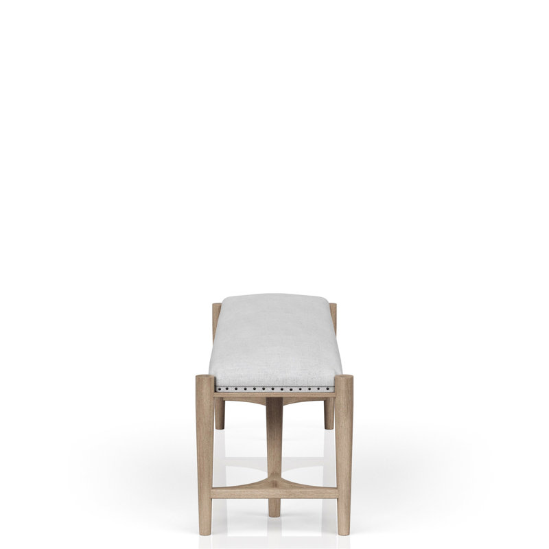 Banc de couleur sable Classy, siège rembourré et bases Triad, banc d'appoint élégant avec siège à coussin souple, confort