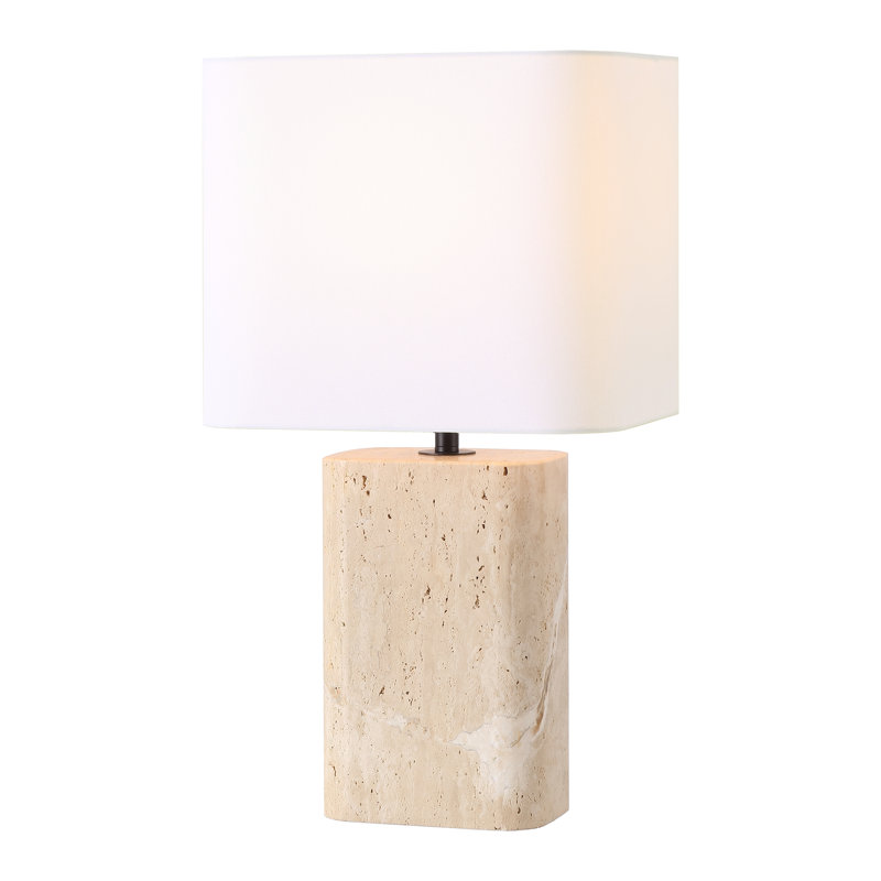 Lisabryna Travertine Table Lamp, Travertine