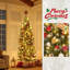 Pre-Lit Flocked Slim Christmas Tree with Warm White LEDs and Frosted Pine Cones, Space-Saving Pencil Tree for Indoor Holiday Decor-398258718