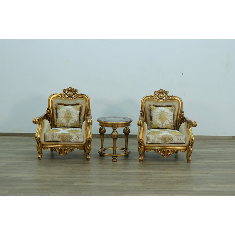Armchair, Gold, Beige/Off White