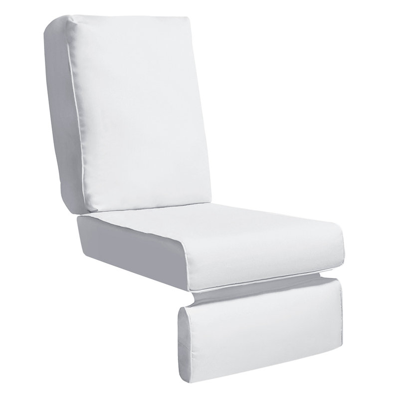 Outdoor 5.5'' recliner chair/ Back Cushion, White, White