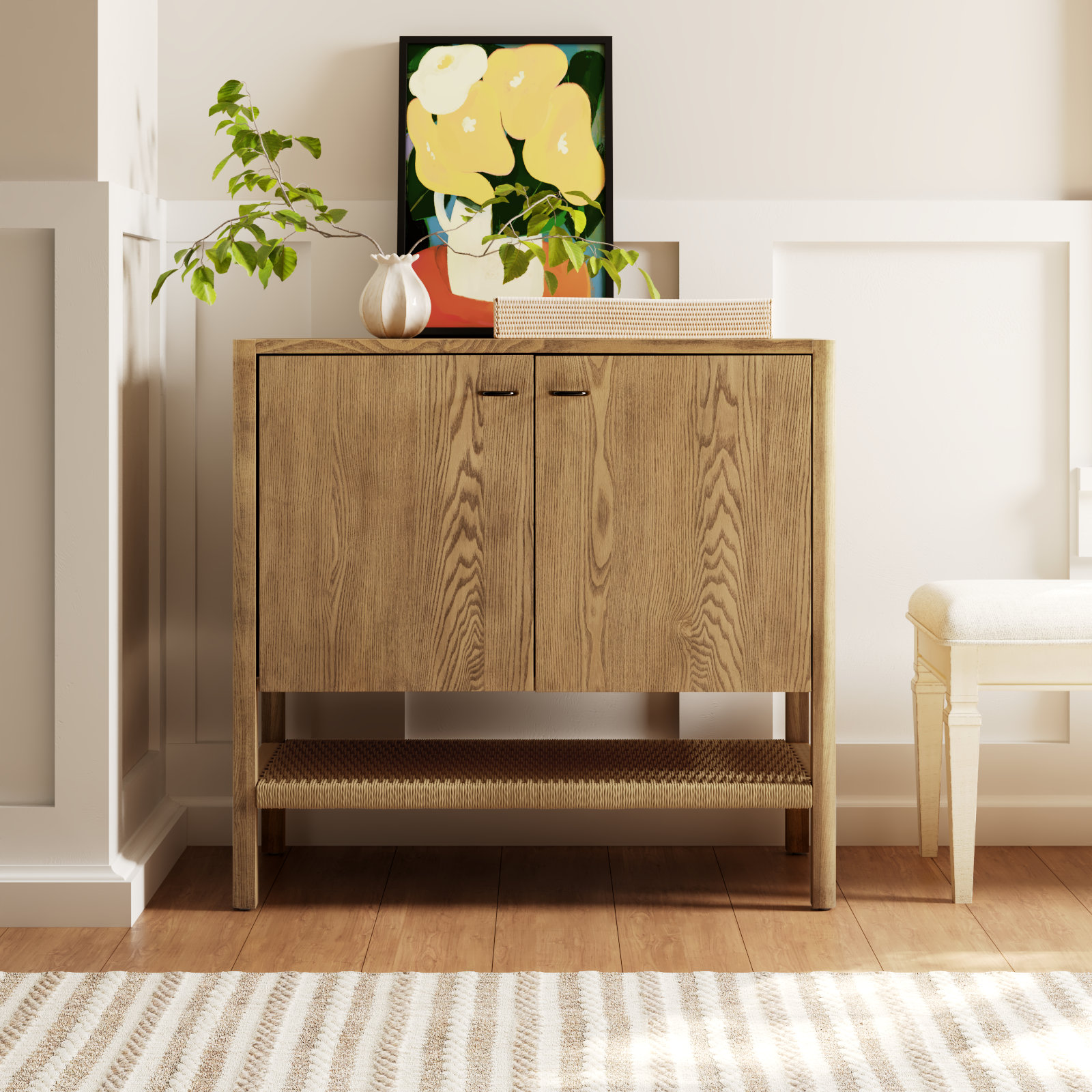Deirdre Solid Wood Storage Cabinet