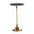 Hornblow Aluminum Metal Sea Horse Side End Gold Accent Table with Black Marble Table Top-1061416530