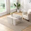 Table basse amovible en bois blanc, table de style maison de campagne en L simple pour la salle à manger ou le jardin | Idée de cadeau-610262700-610262703