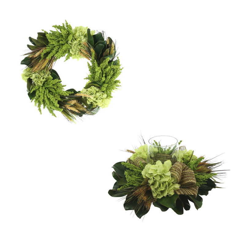 Fall Bundle with Wreath and Candleholder Centerpiece