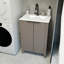 Ensemble de meuble-lavabo moderne 24 po avec 2 portes et comptoir en résine-668608208