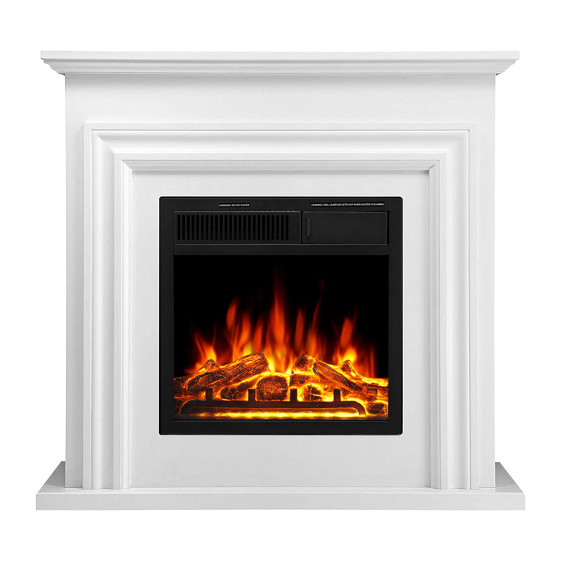 36"Electric Fireplace Insert with Remote Control Adjustable Flame Colour Brightness,TV Stand with Freestanding Electric Fireplace