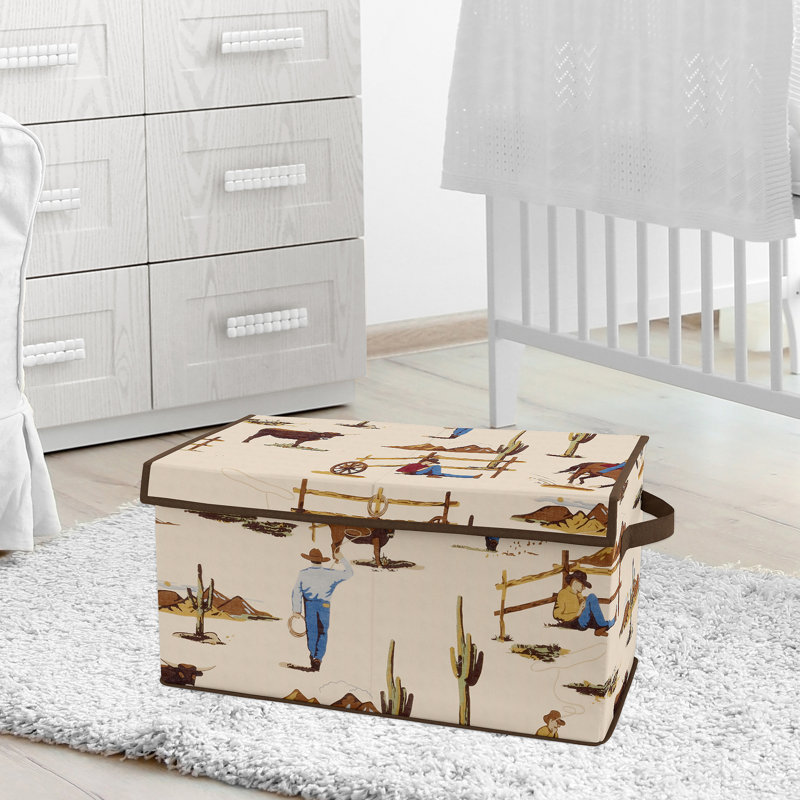 Wild West Cowboy Multicolor Fabric Storage Toy Bin