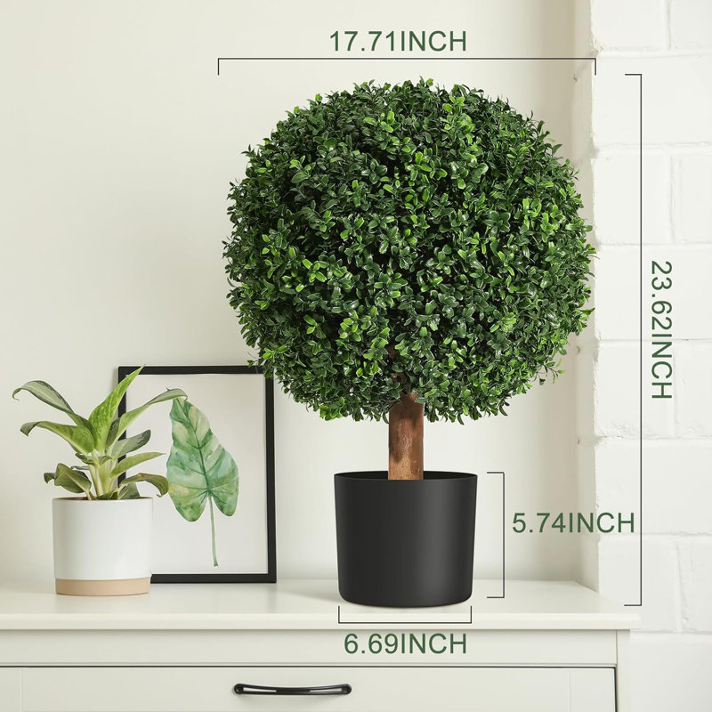 60cm Faux Boxwood Tree in Pot