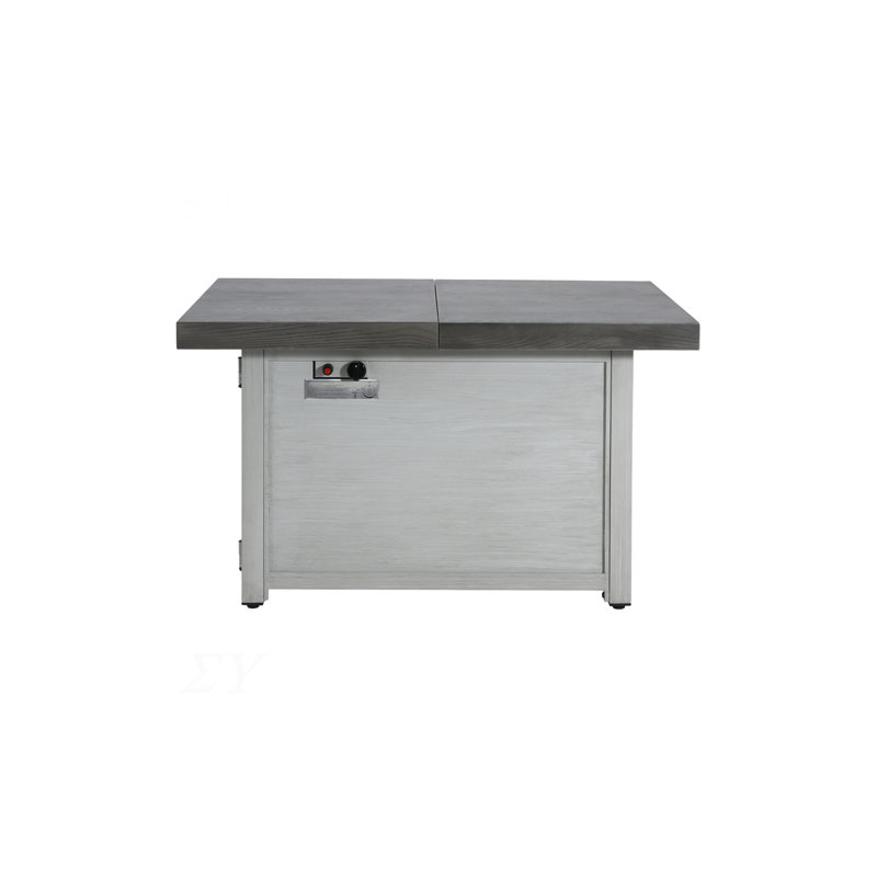 Extendable Rectangle Aluminum Alloy Fire Pit Table, 50,000BTU