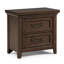 3 pièces avec grand lit à panneau et finition en bois naturel contemporain et table de chevet 2 x table de chevet en bois massif brun-129585801