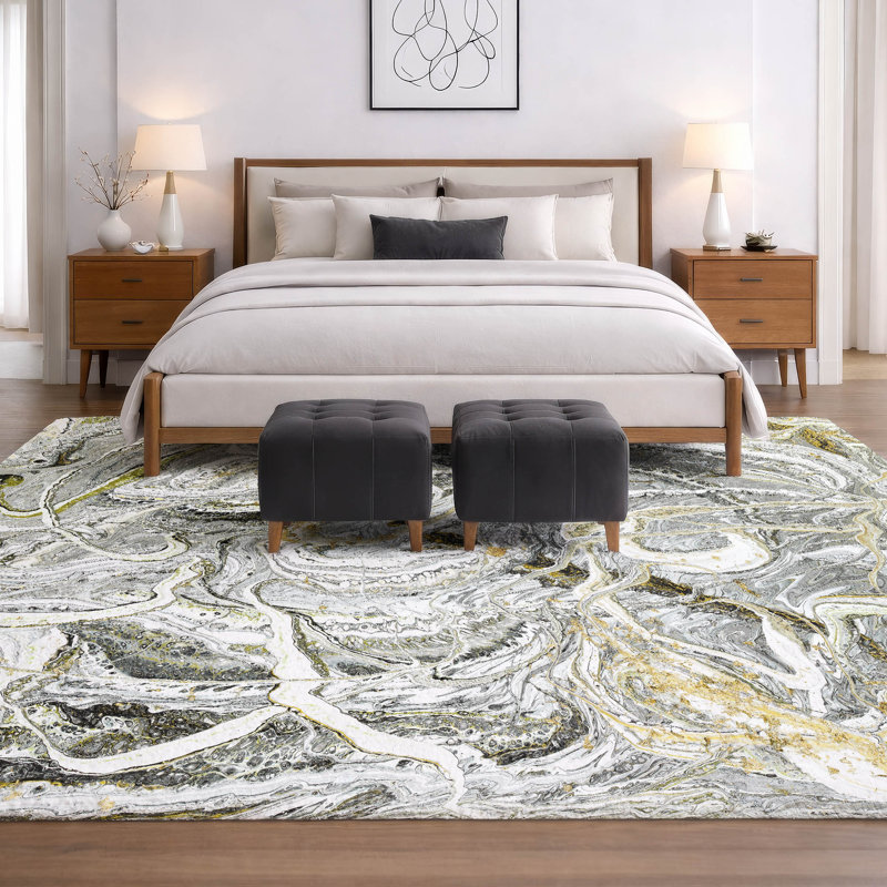 Tapis à poil long de qualité supérieure lavable à la machine ADS57, 9 pi x 12 pi
