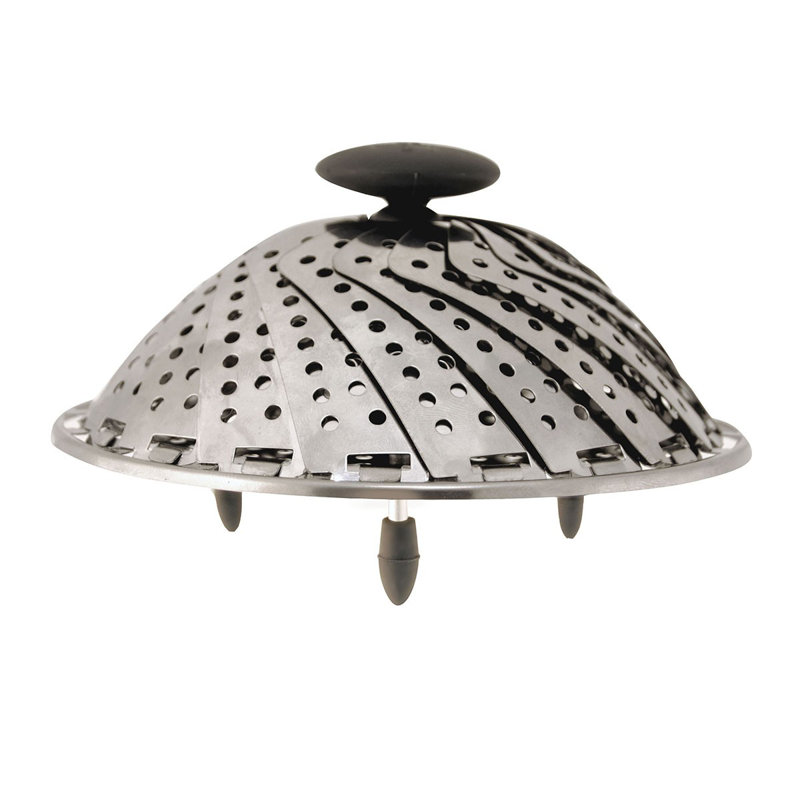 Stainless Steel Foldable Vegetable Steamer with Silicone Feet