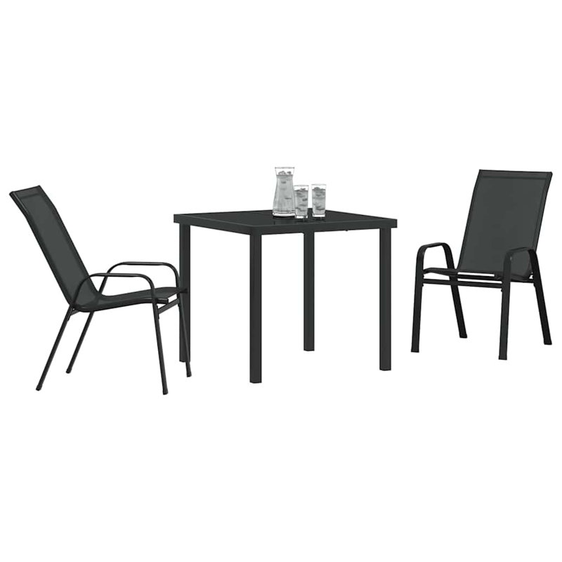  Garden Dining Set Powder-Coated Steel Outdoor Furniture Ensemble Patio