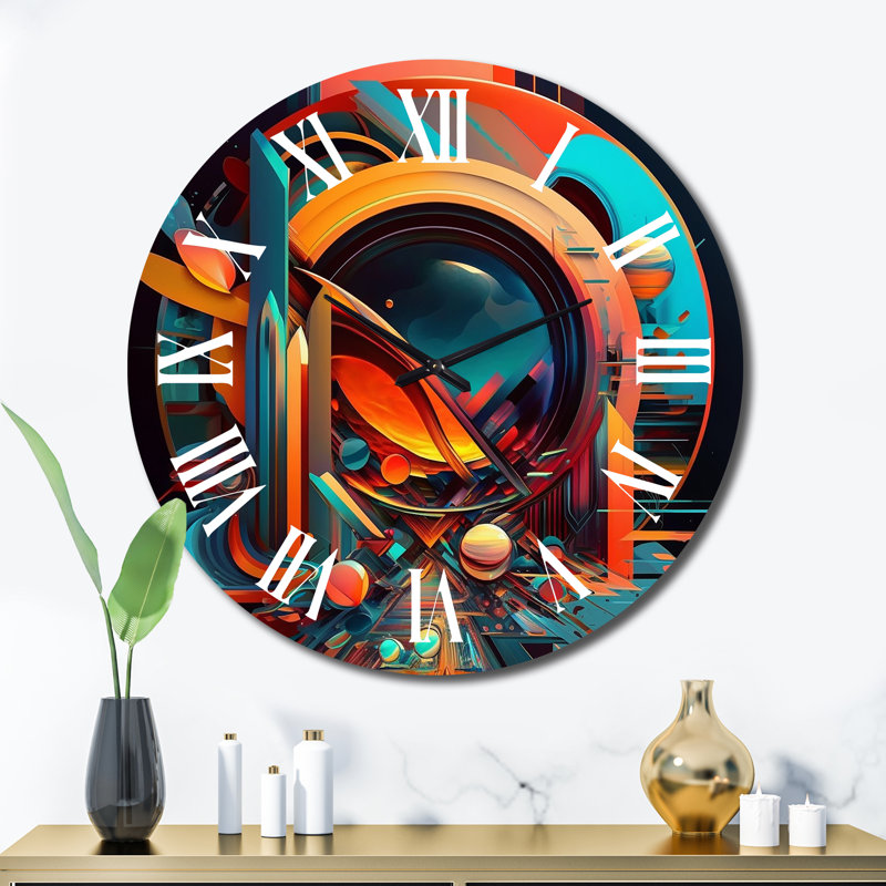 Horloge murale en métal, H 36 po x l 36 po