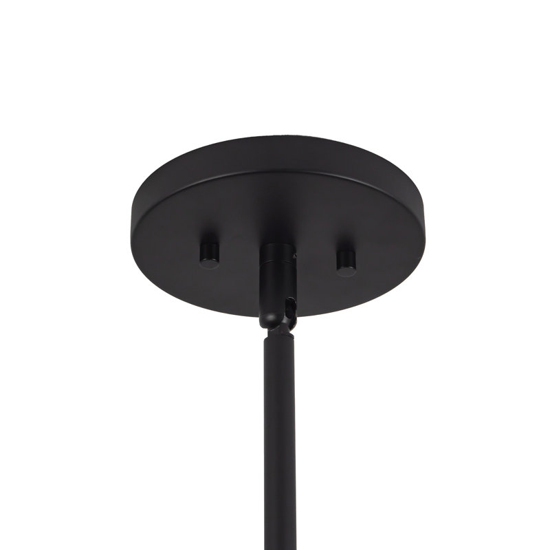 Luminaire suspendu linéaire noir 50 po avec abat-jour en rotin naturel Chetopa, Black/Natural Rattan