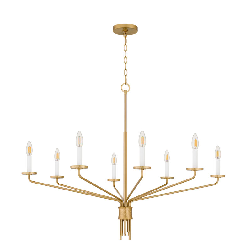 Lustre en or brossé 8 lumières Alexander