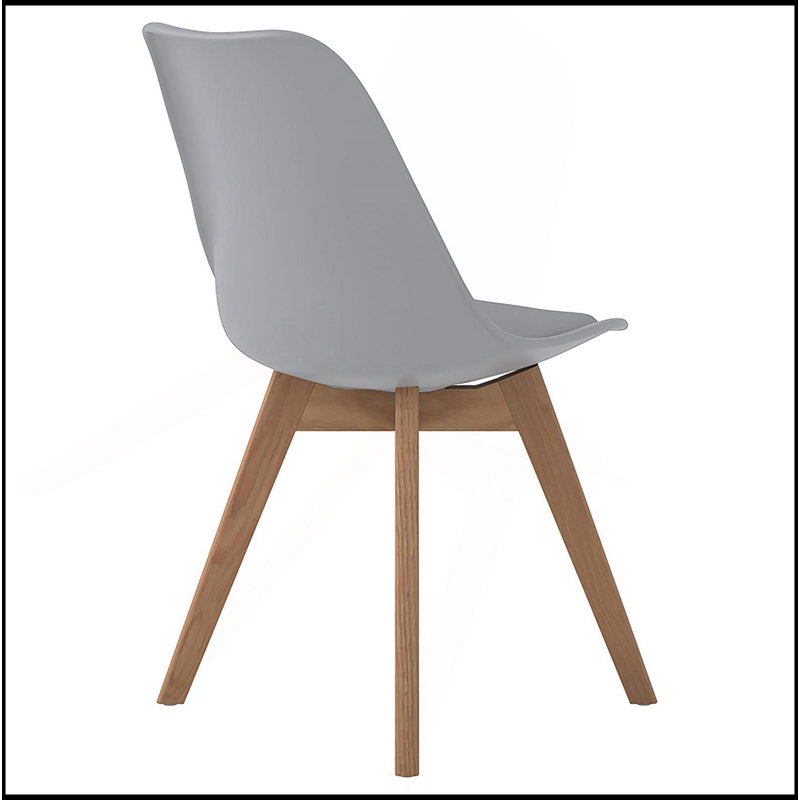 Ensemble de 2 chaises d'appoint en polypropylène, Tissu gris