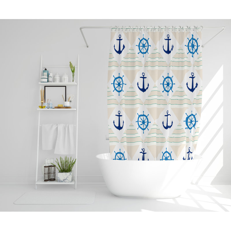 Malcolm 2 Piece Polyester Shower Curtain Set, 168cm H x 168cm W