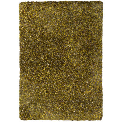 Berinda Polyester Solid Handmade Hand-Woven Authentic Yellow Indoor Rug