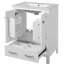 Meuble-lavabo de 24 pouces avec lavabo en céramique, portes doubles, tiroir séparateur, tablette double couche, système de fermeture en douceur et poignées argentées élégantes pour une couleur riche-657067607