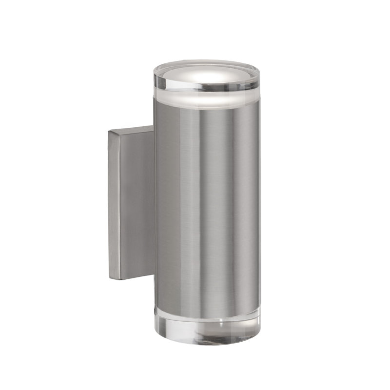 Norfolk Steel LED Armed Sconce, Brushed Nickel, 8.25" H x 4.5" W x 4" D