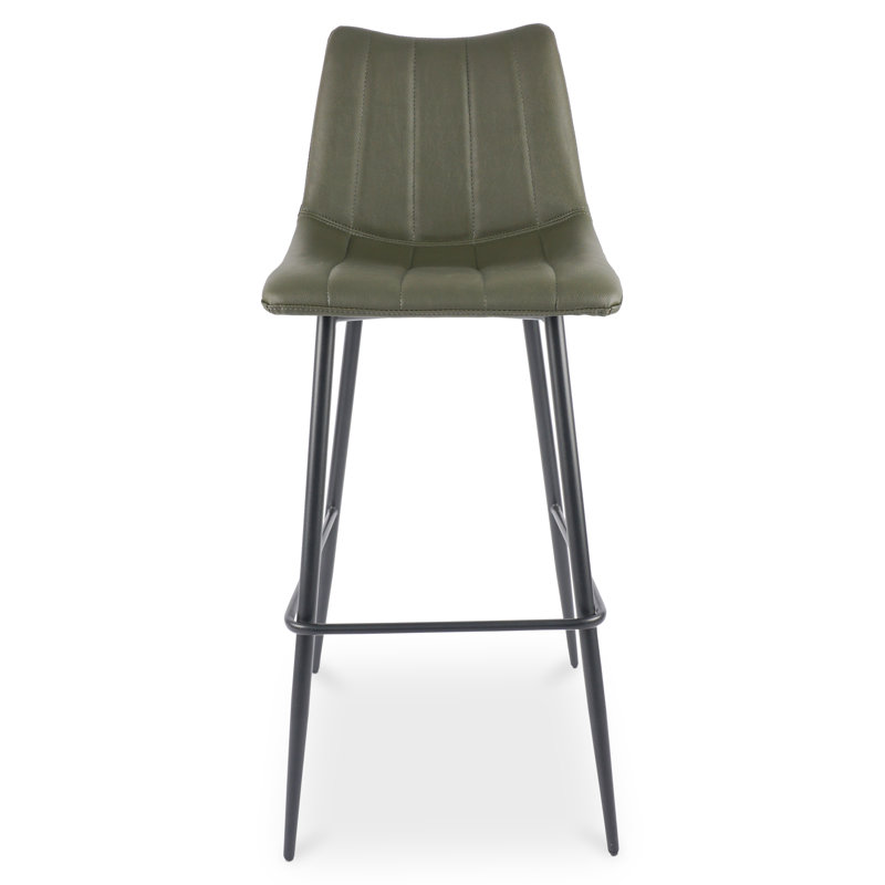 Finnigan Counter & Bar Stool, Light Green/Faux Leather, Counter Stool (26" Seat Height)