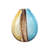Damiani Glass Rounded Ombre Decorative Multi Colored Vase with Brown Textured Stripe Details