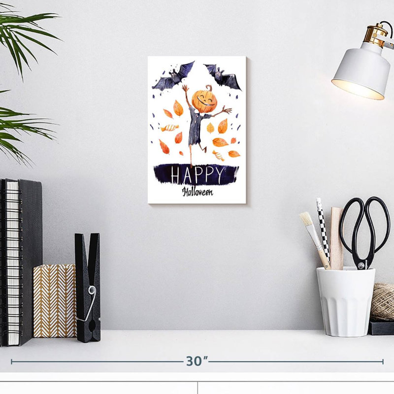 Citrouille d'Halloween Lelend Happy, H 12 po x l 8 po
