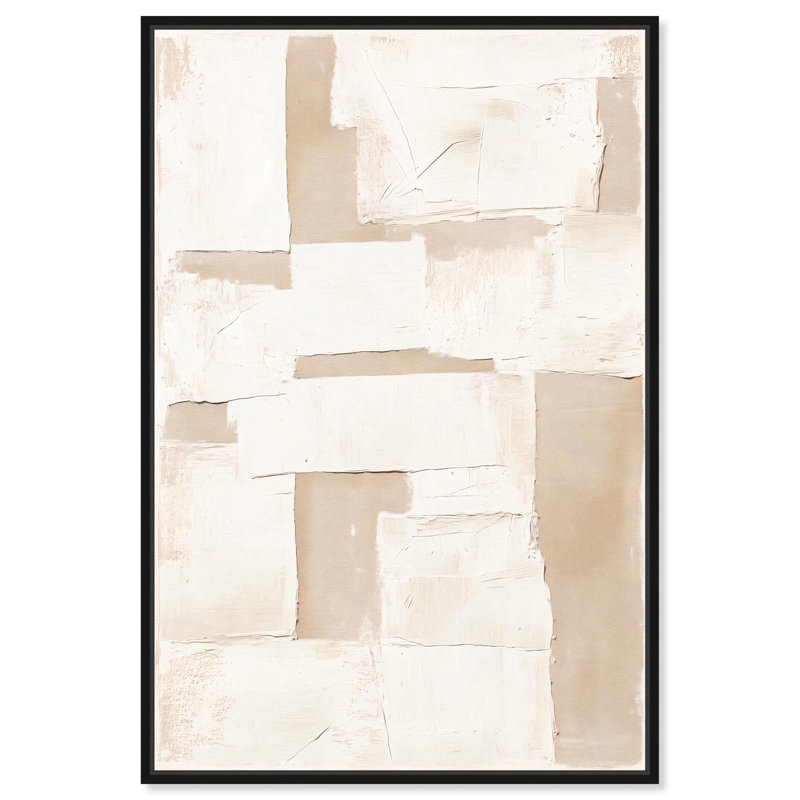 «Plastered Planes III», art texturé bohème par , Cadre flottant noir, H 16 po x l 11 po